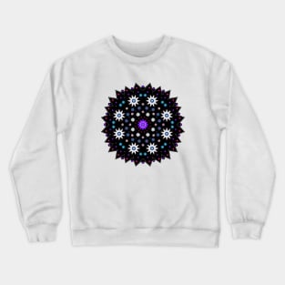 Circular Pointed Mandala Blue-Pink-Purple-White Crewneck Sweatshirt